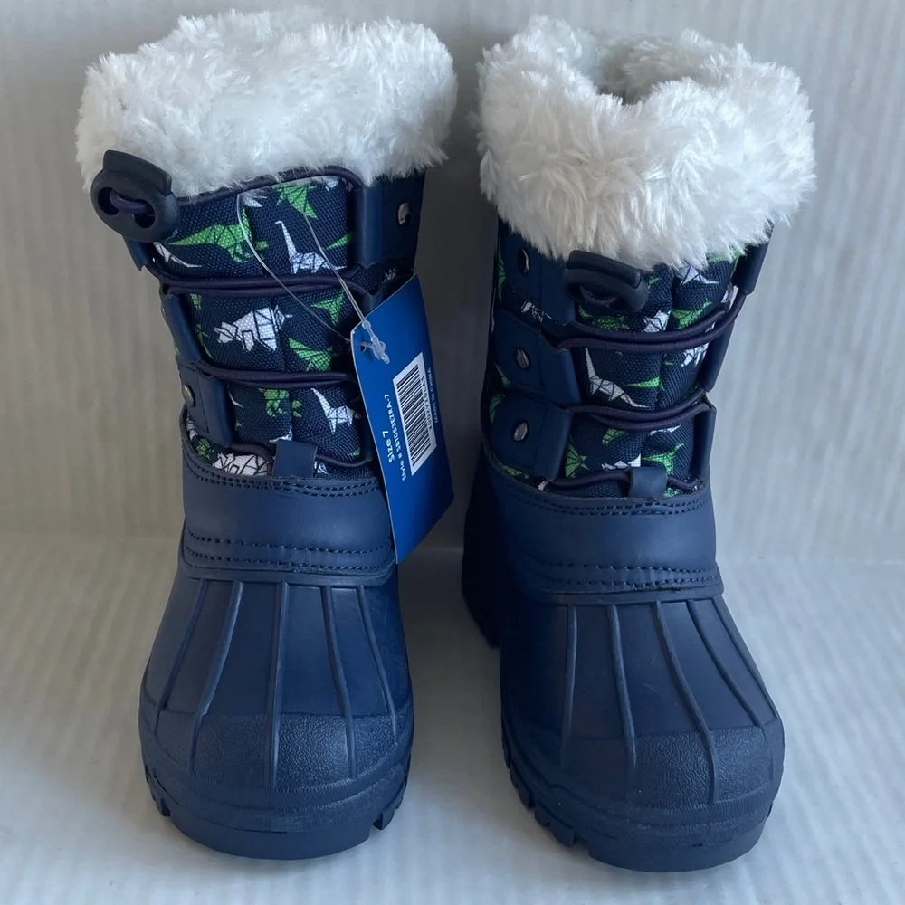 Zoogs Navy Boots with Dinosaur Design Toddler 7